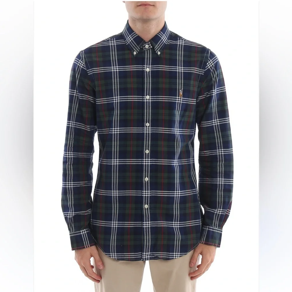 Ralph Lauren Plaid Cotton Button-Down Classic Fit Tartan Shirt Size XL NWOT